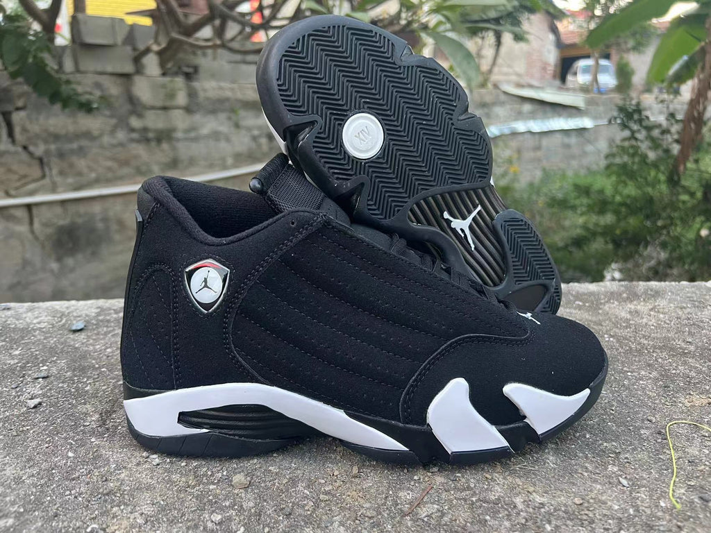 Air Jordan 14 Black and White Sneakers
