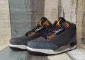 Air Jordan 3 Retro Grey Orange Red Men's Sneakers
