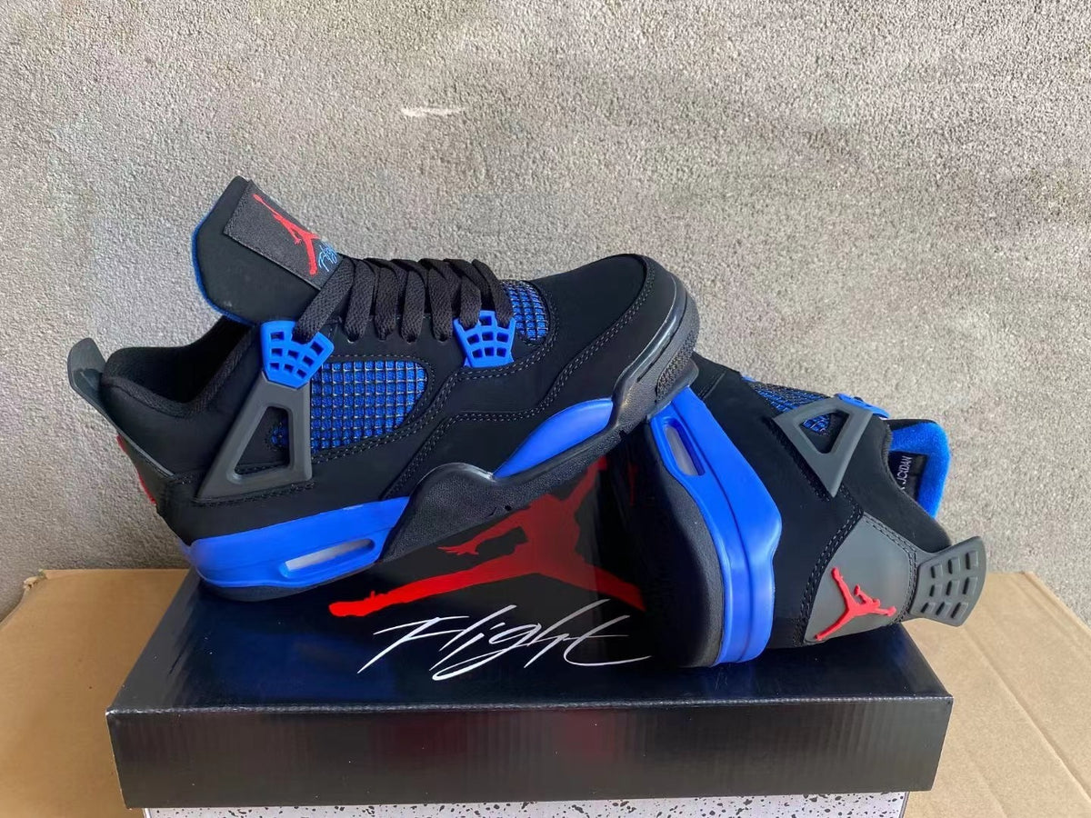 Air Jordan 4 Blue and Red Sneakers