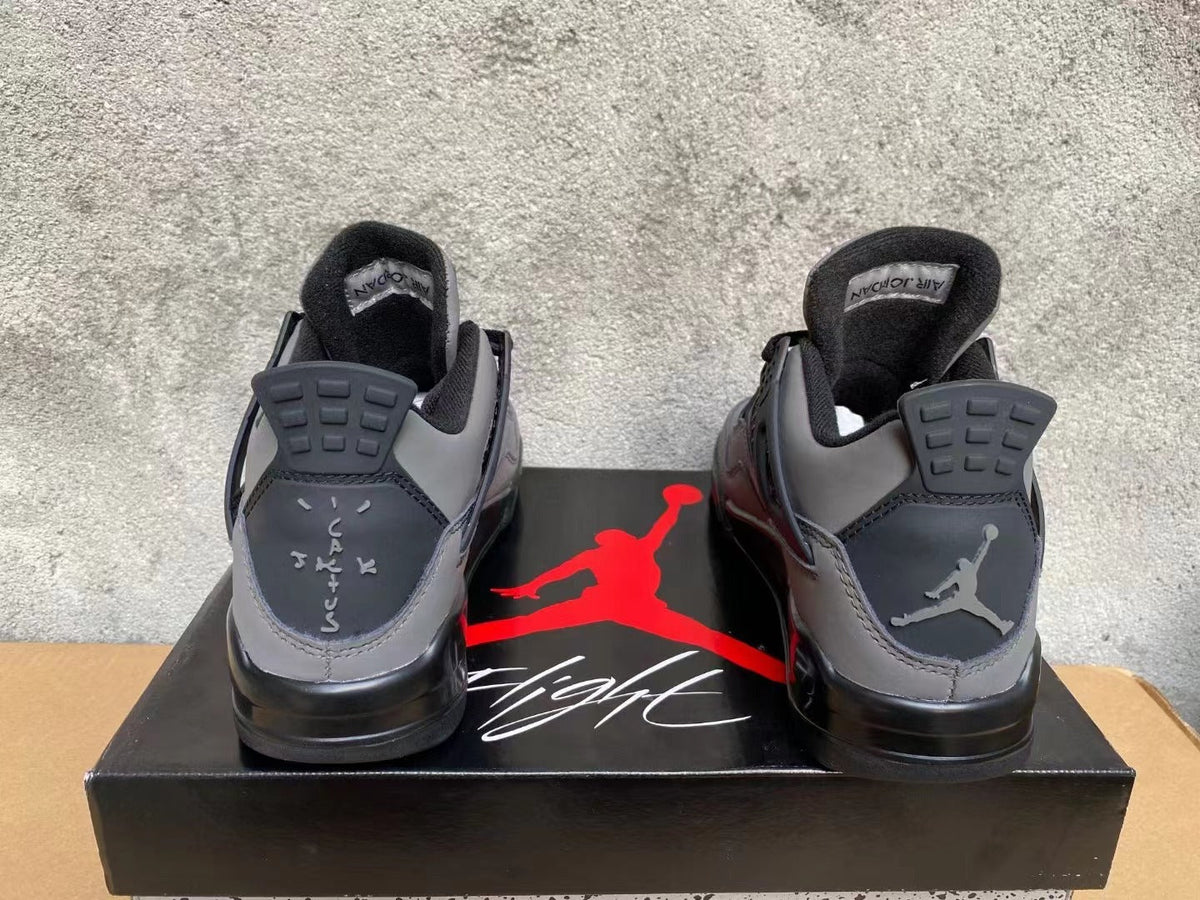 Air Jordan 4 Grey & Black Sneakers