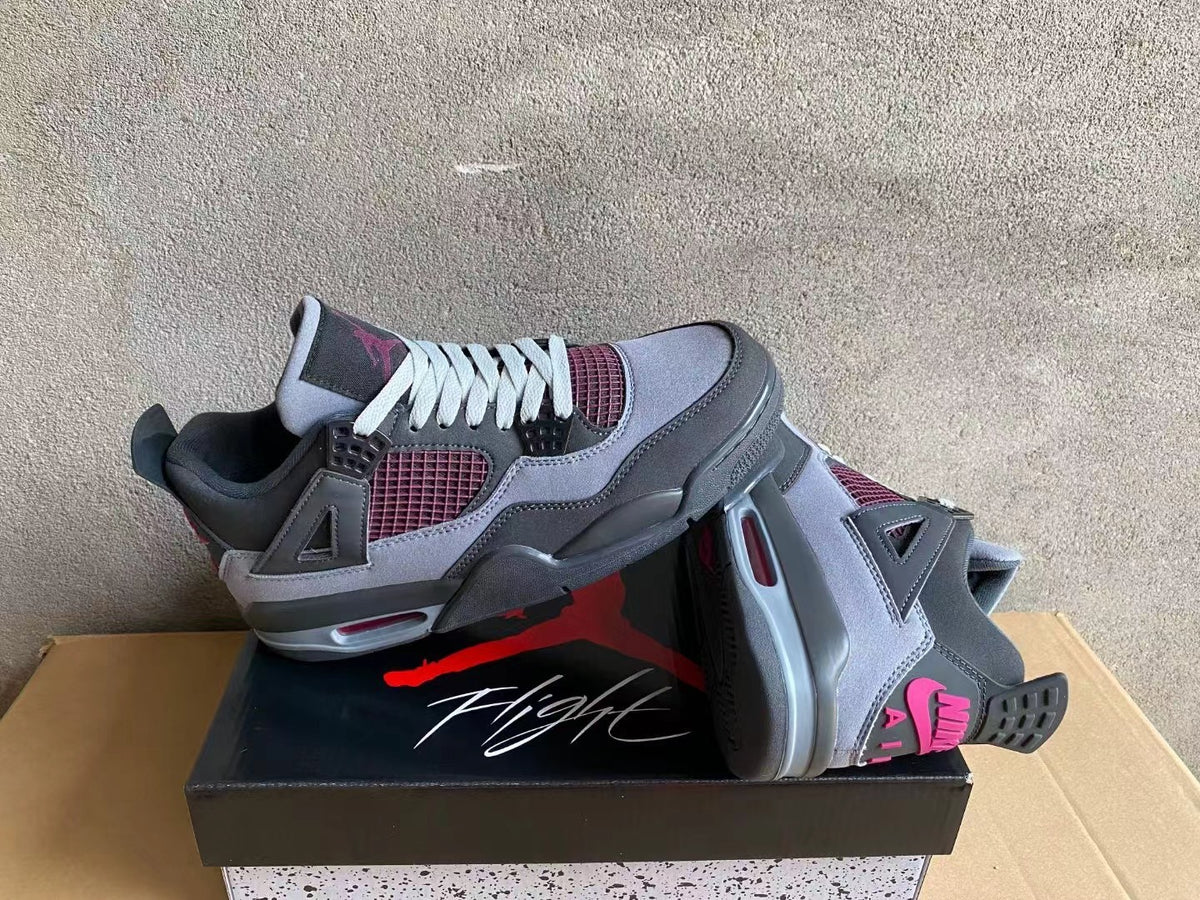 Air Jordan 4 Grey and Pink Sneakers
