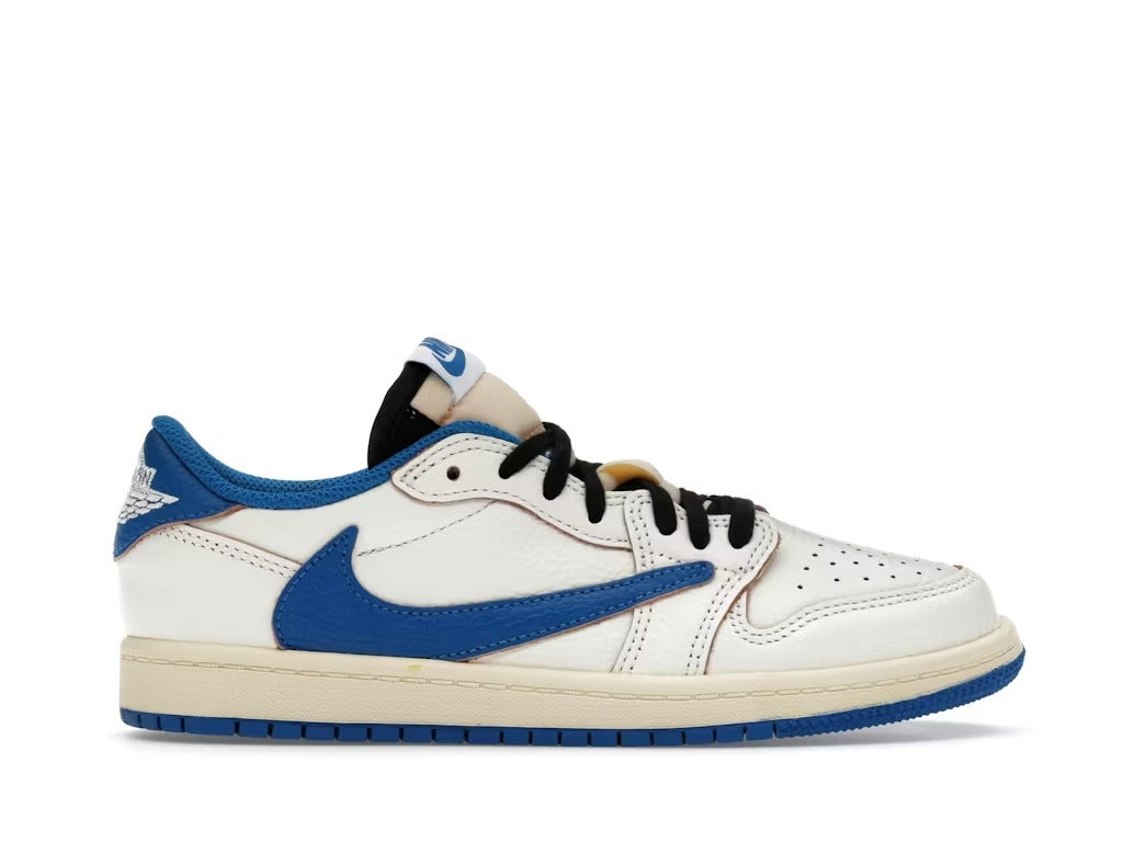 Air Jordan 1 Retro Low OG SP Fragment x Travis Scott Sail Military Blue (PS)