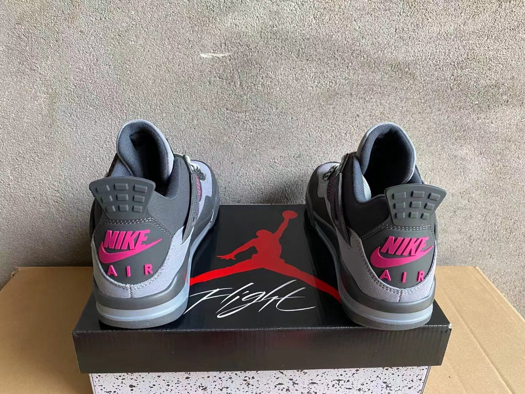 Air Jordan 4 Grey and Pink Sneakers