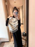 Dior Animal Print Fringed Scarf