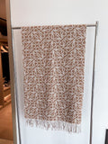 Loewe Khaki Brown Jacquard Fringed Scarf