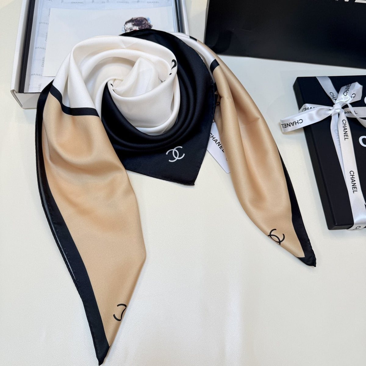 Chanel Geometric Color-Block Square Scarf