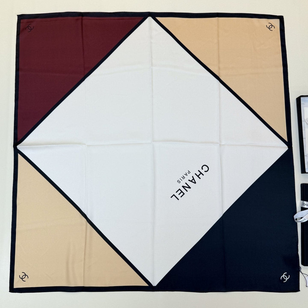 Chanel Geometric Color-Block Square Scarf