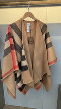 Burberry Checked Border Poncho Cape
