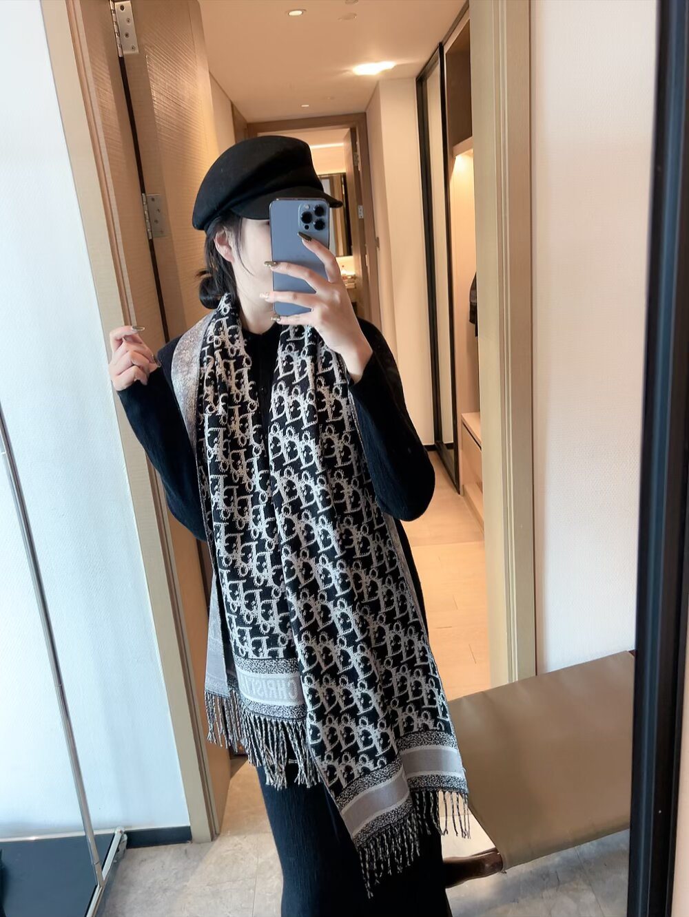 Dior Monogram Fringed Scarf