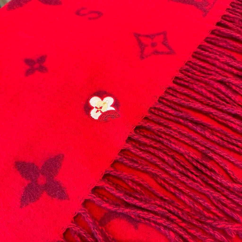 Louis Vuitton Reykjavik 2.0 Red Monogram Scarf