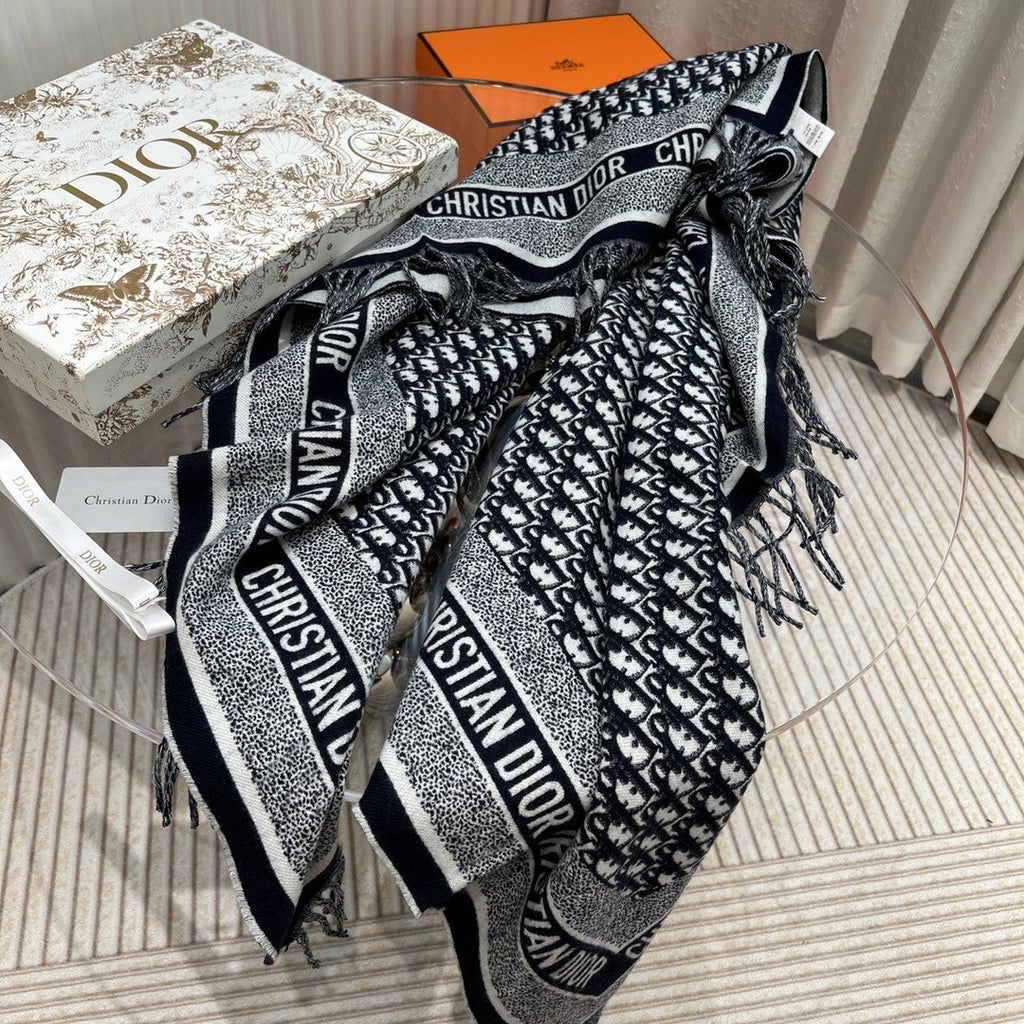Dior Monogram Fringed Shawl