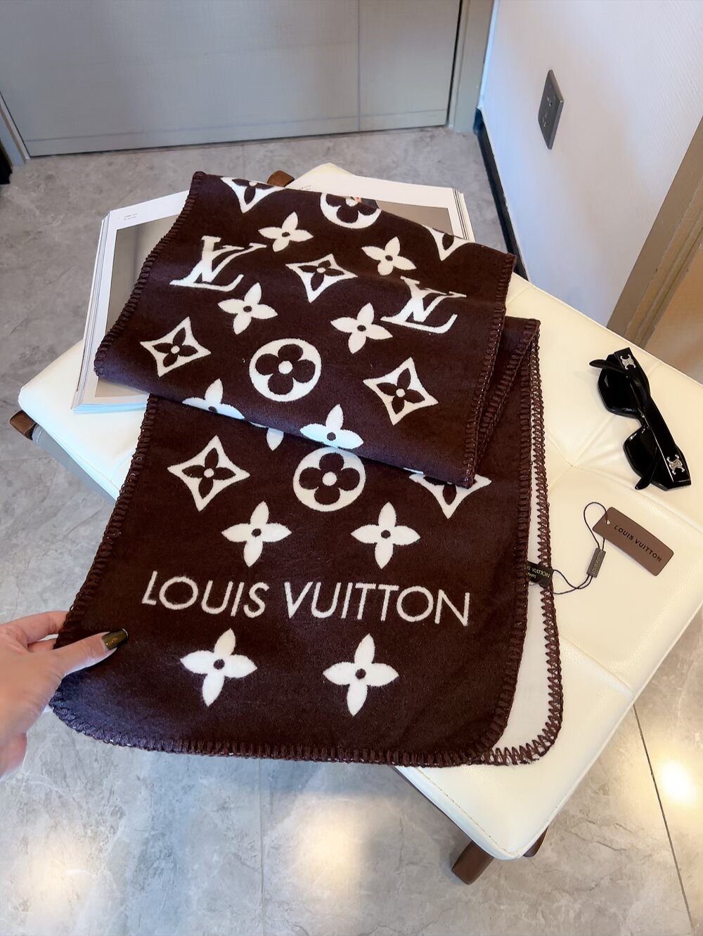 Louis Vuitton Monogram Trim Scarf