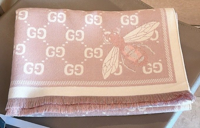 Fringed Geometric Motif Scarf