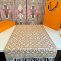 Louis Vuitton Beige & Ivory Monogram Fringed Scarf