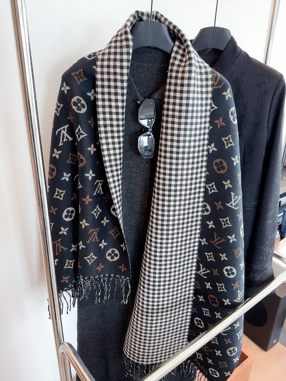 Louis Vuitton Reversible Monogram and Gingham Scarf