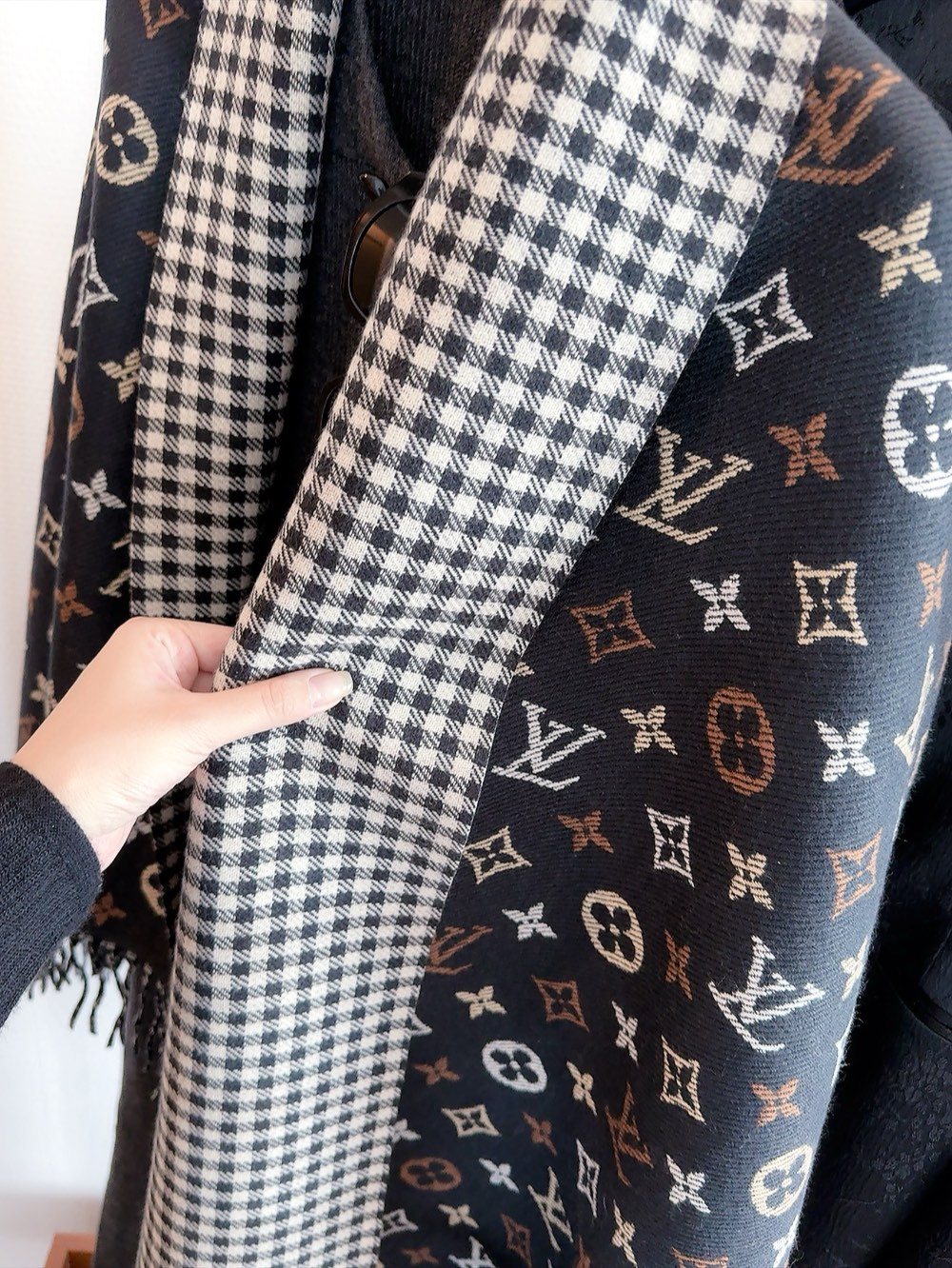 Louis Vuitton Reversible Monogram and Gingham Scarf