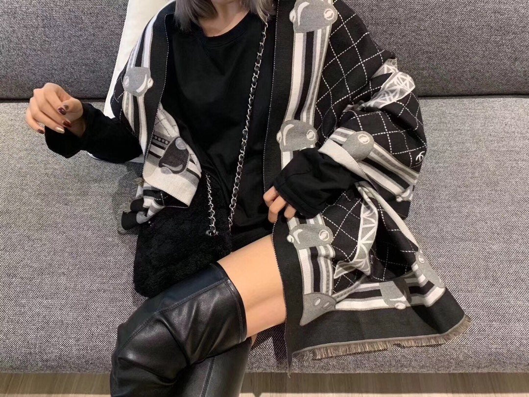 Chanel Eiffel Tower Grid Scarf