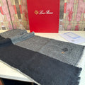 Loro Piana Herringbone Fringed Scarf