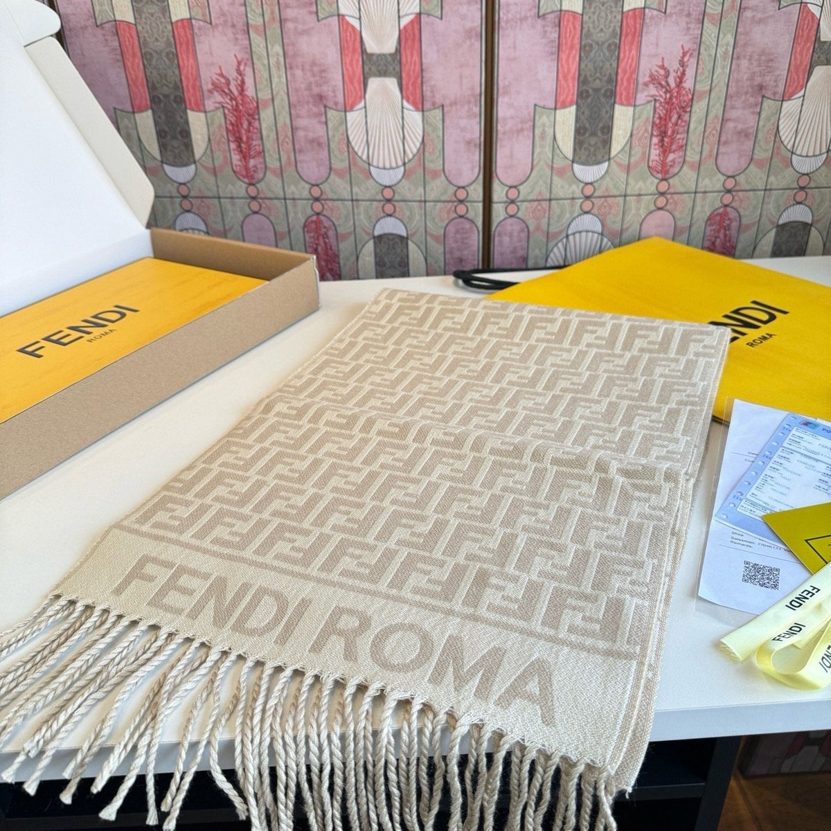 Fendi FF Fringed Scarf