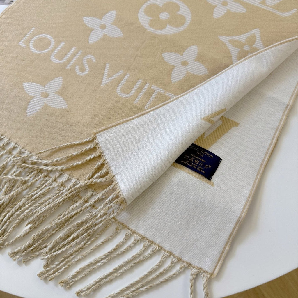 Louis Vuitton Reversible Floral-Geometric Fringe Scarf