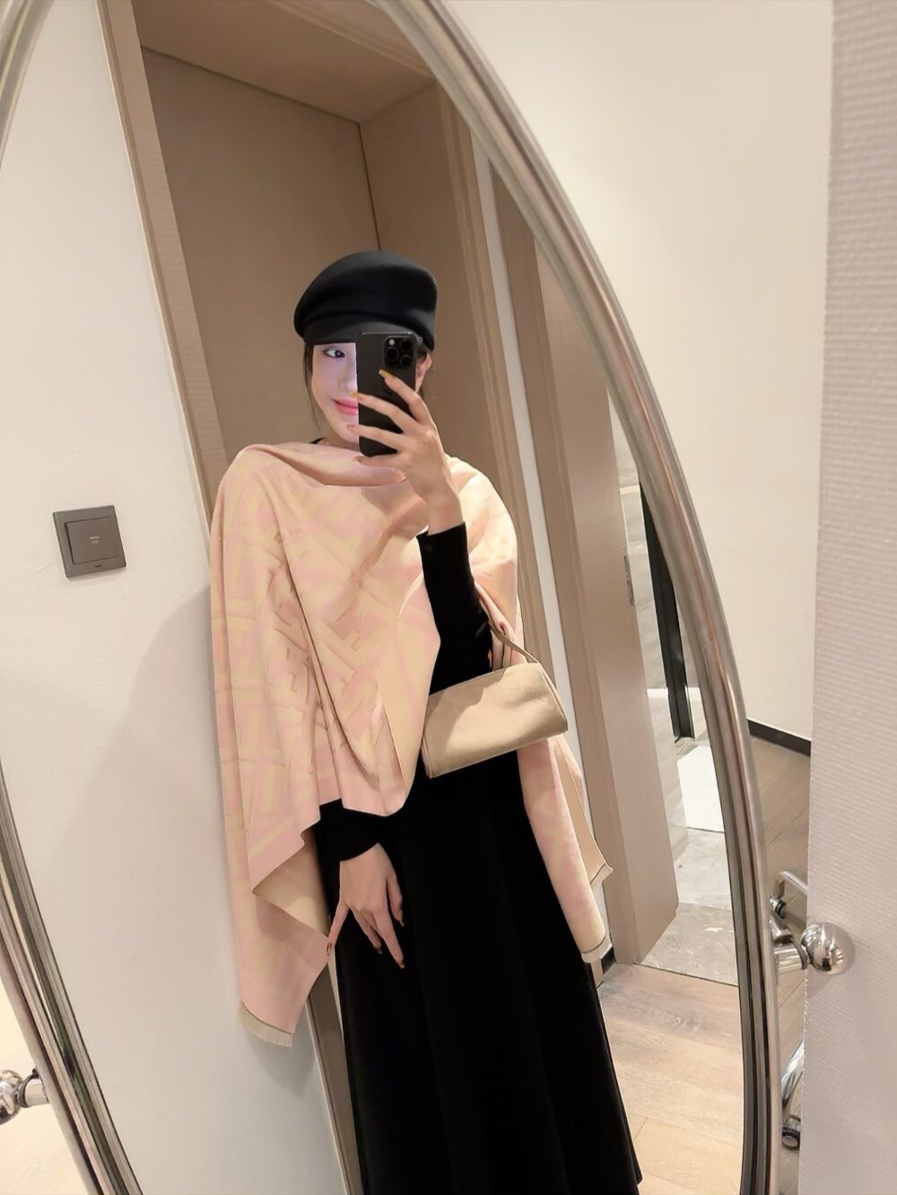 Fendi Geometric Monogram Fringe Scarf