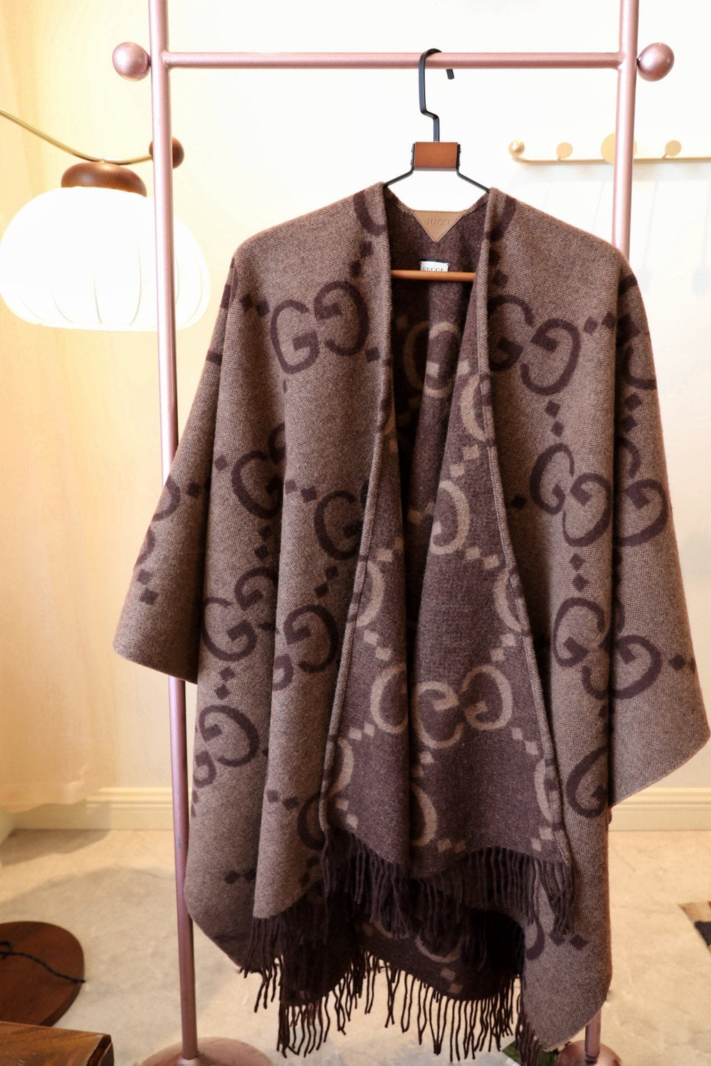 Gucci Interlocking-G Fringed Wrap Cape