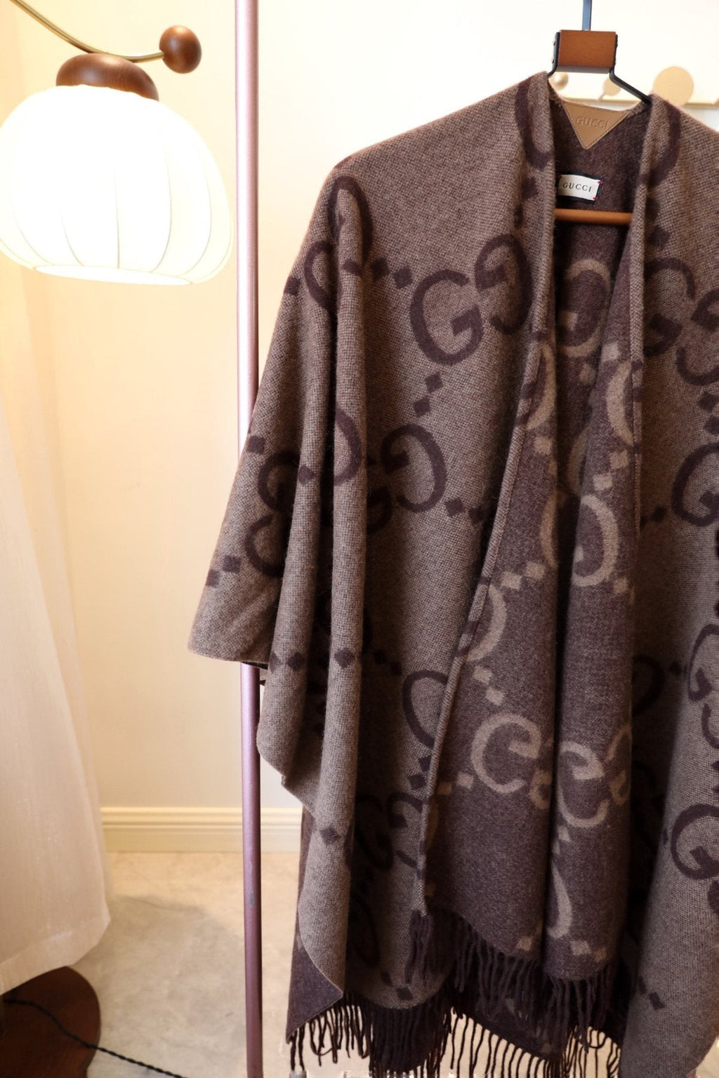 Gucci Interlocking-G Fringed Wrap Cape
