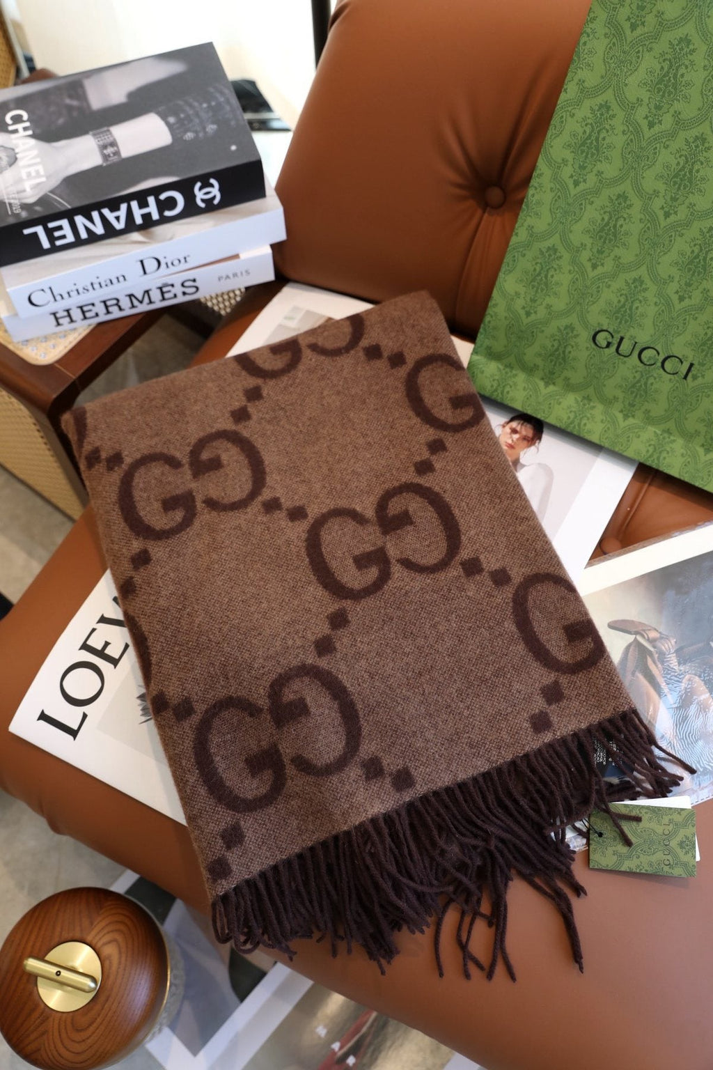 Gucci Interlocking-G Fringed Wrap Cape