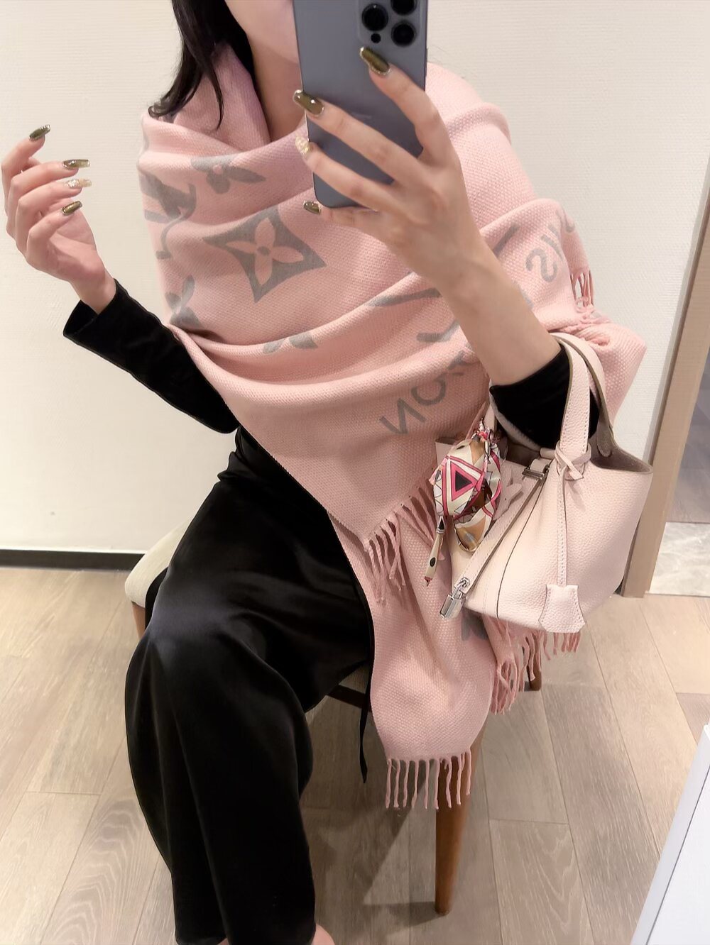 Louis Vuitton Floral Monogram Wrap Scarf