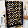 Coach Patterned Fringed Scarf