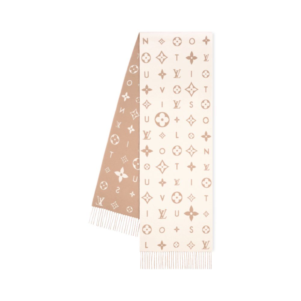 Louis Vuitton Beige Ivory Fringed Scarf