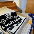 Louis Vuitton Black & Ivory Monogram Scarf