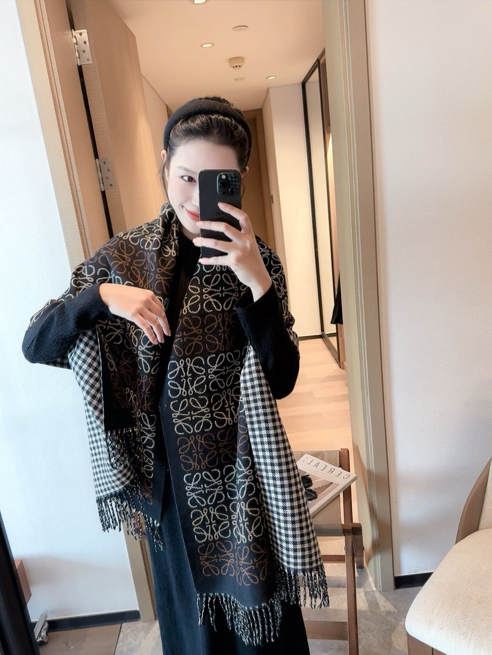 Patterned Fringe Scarf