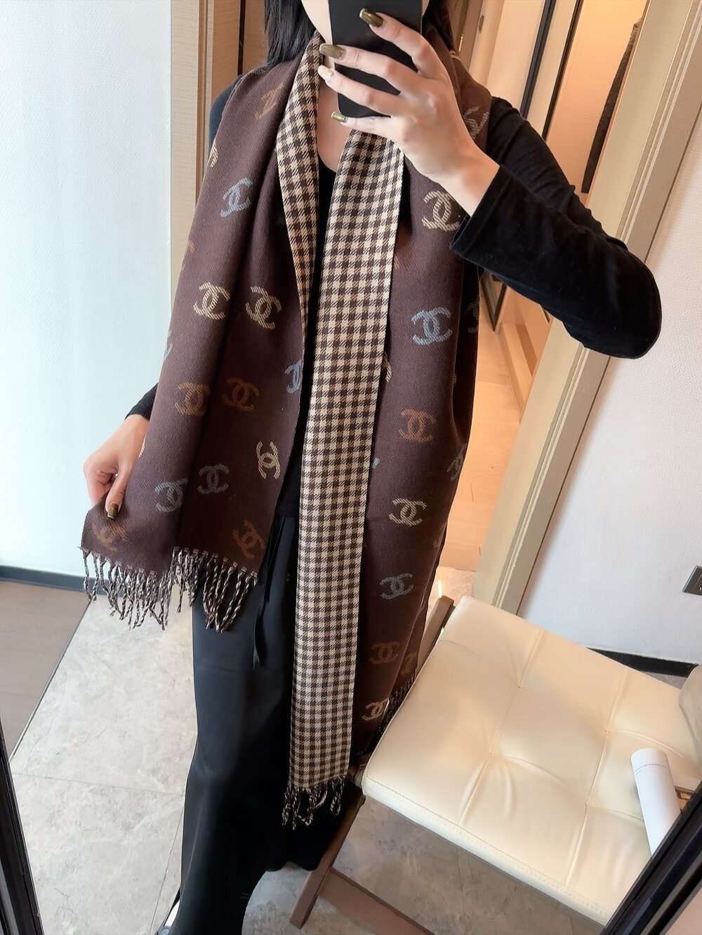 Chanel Reversible Motif Scarf