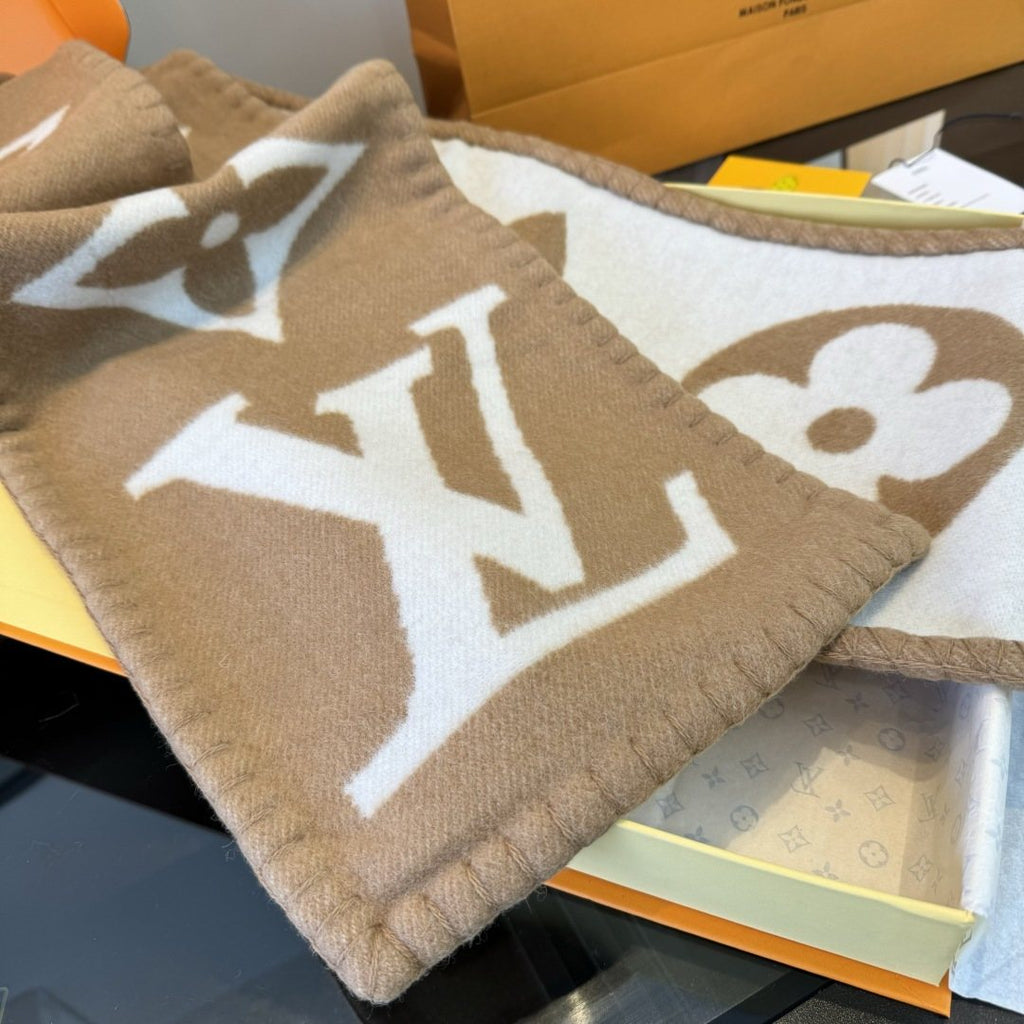 Louis Vuitton Tan & Cream Monogram Scarf