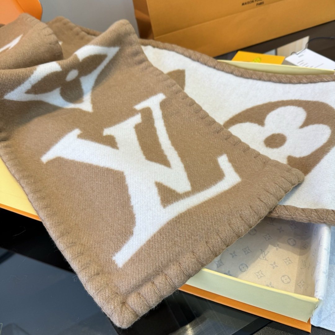 Louis Vuitton Tan & Cream Monogram Scarf