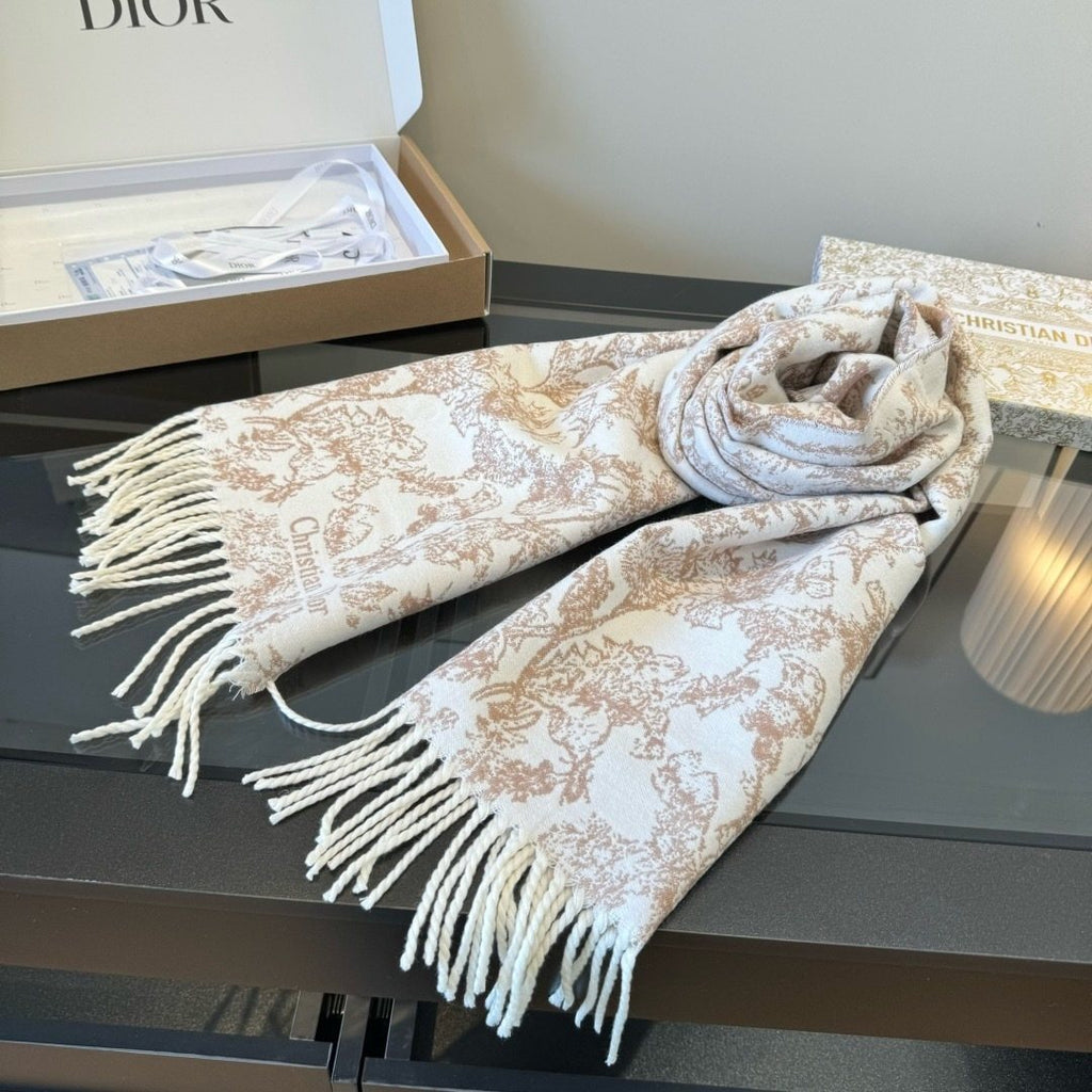 Dior Botanical Fringed Scarf