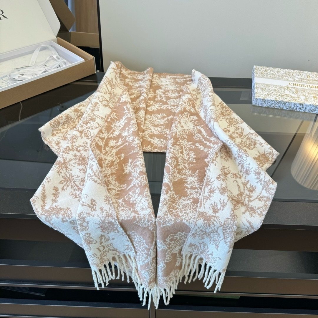 Dior Botanical Fringed Scarf