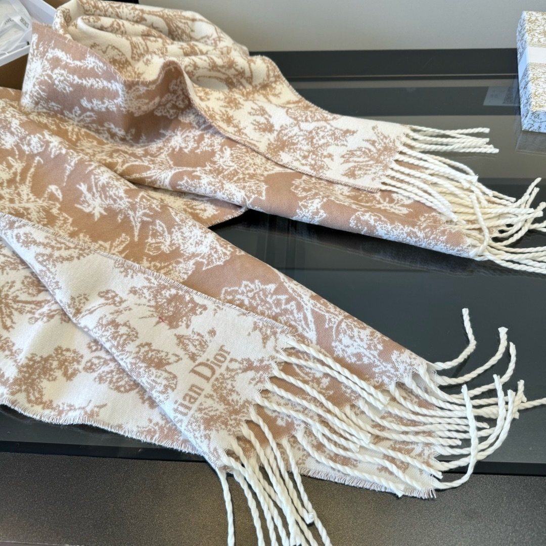 Dior Botanical Fringed Scarf