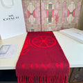 Coach Reversible Fringed Logo Scarf