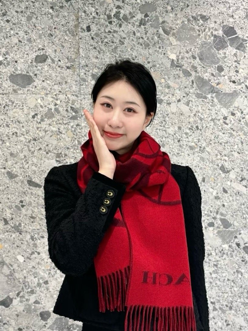 Coach Logo Fringed Wool Scarf