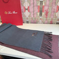 Loro Piana Reversible Scarf with Embroidered Crest