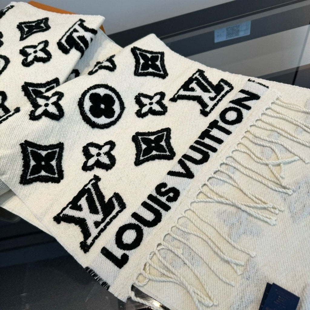 Louis Vuitton Fringed Monogram-Style Scarf
