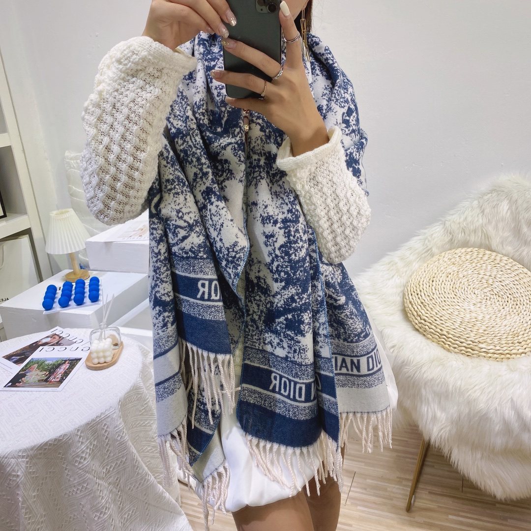 Dior Toile Print Fringed Scarf