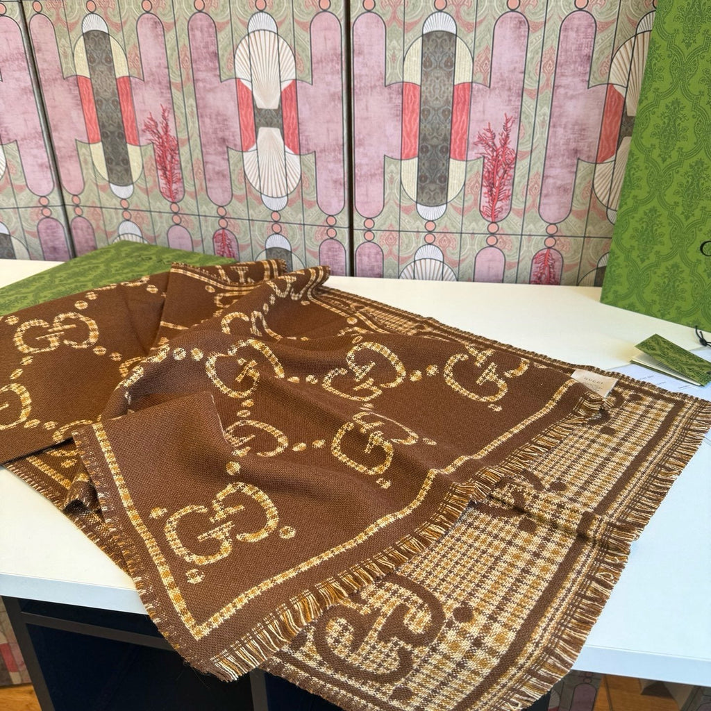 Gucci Fringed Monogram-Style Scarf