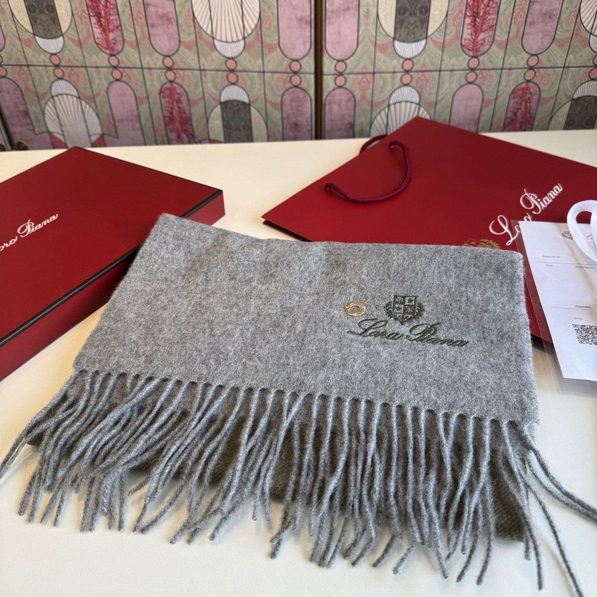Loro Piana Two-Tone Fringe Scarf - 30 x 185 cm