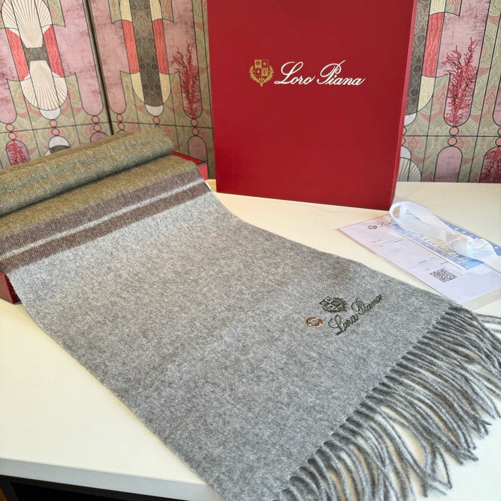 Loro Piana Two-Tone Fringe Scarf - 30 x 185 cm