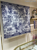 Dior Navy Toile Fringed Shawl