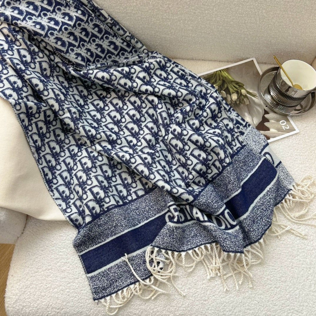 Dior Patterned Fringed Scarf