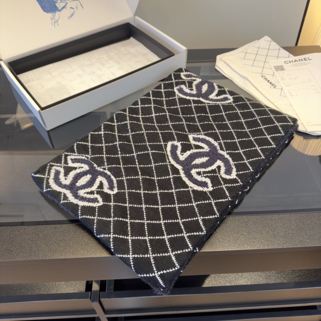 Chanel Grid Knit Scarf